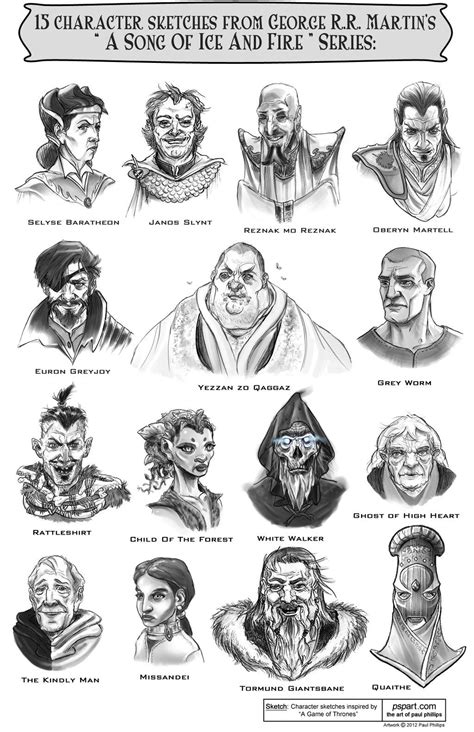 a song of ice and fire characters art